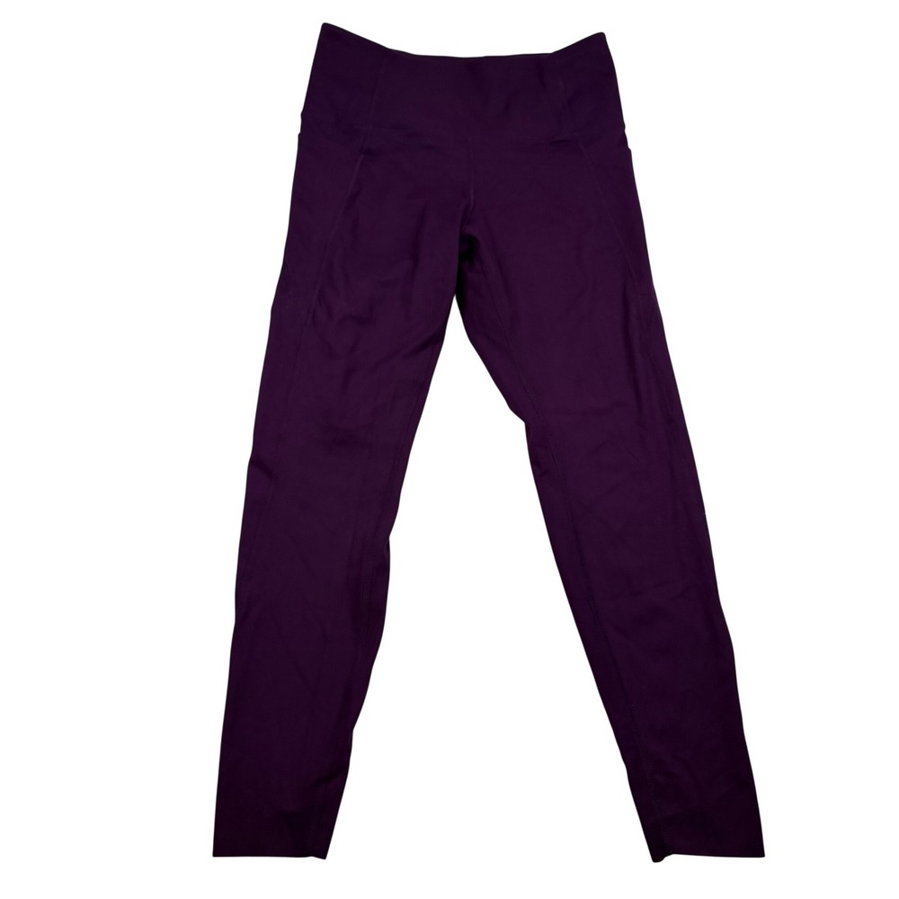 Danskin Womens Purple High Waisted 7/8 Leggings Side Pockets Tulip Hem Size M